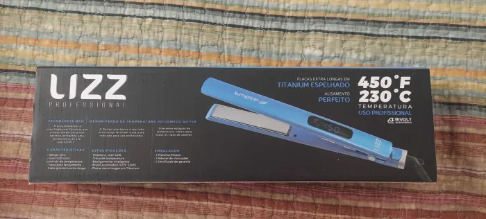 Prancha Prancha Alisadora Lizz Empire Titanium Bivolt Azul