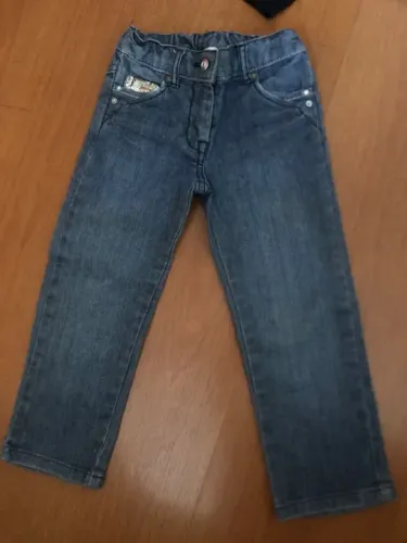 Calça Jeans Infantil Chicco tam 2 com Detalhes em Paetês