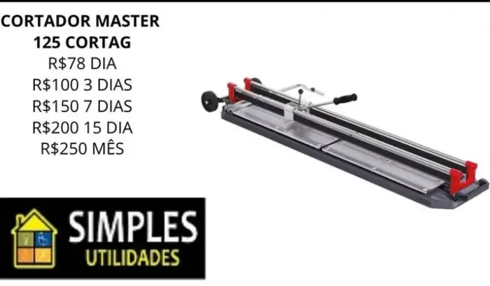 Cortador riscadeira cortag 125 locação 