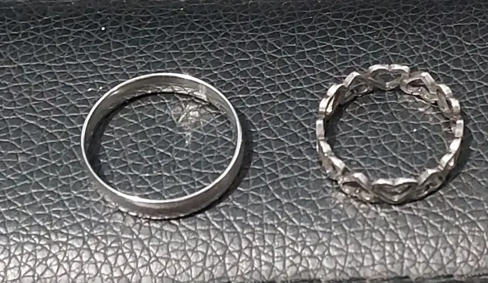 Par de Anéis Aço Inox Cor Prata Tamanho 19