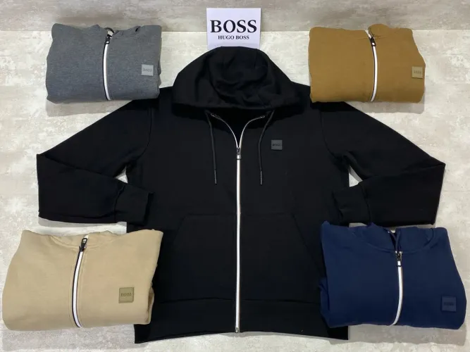 Moletom Hugo Boss Importado com Capuz e Fecho de Zíper - Casaco Blusa de Frio