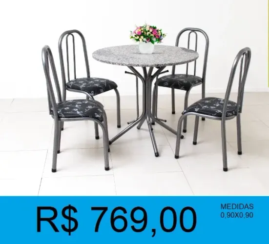 Mesa redonda de granito - compre hoje e receba amanhã 