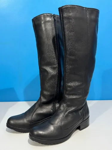 Bota de Couro Para Neve Forrada com Lã Preto 37 Cano Longo Goradin