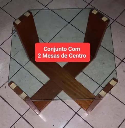 Conjunto de 2 Mesas de Centro - Rústico e Moderno