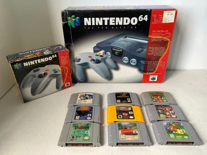 Nintendo 64 Completo com Caixa + Controle Extra + Jogos Originais