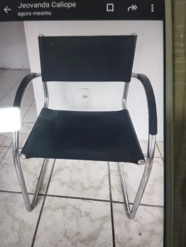 Cadeira couro com aço.. ( tenho 3 unidades).