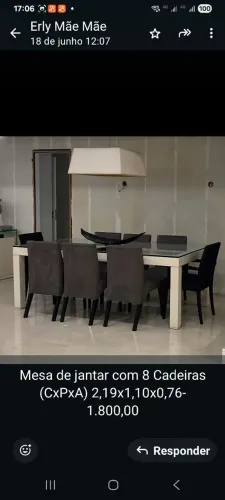 Mesa de jantar com 8 cadeiras fino trato