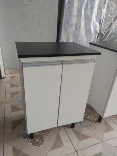 Balcão 55 cm Armário de Cozinha 2 Portas Branco