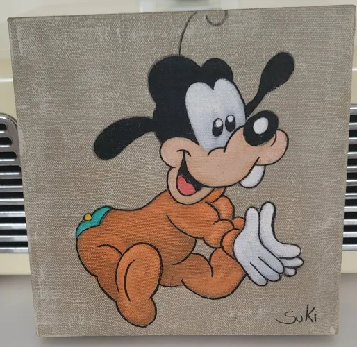 Quadro Pintado à Mão do Pateta Bebê