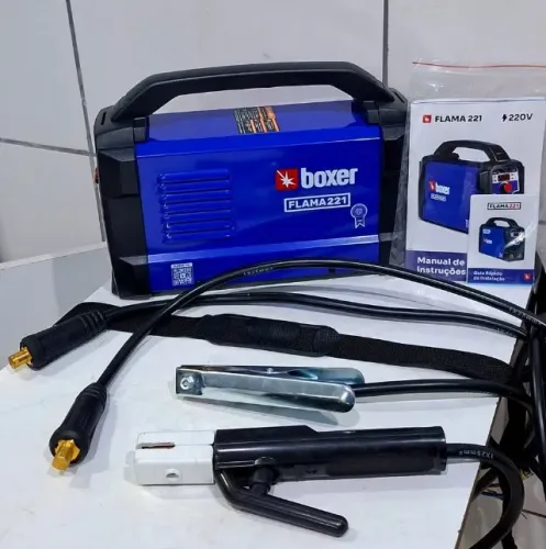 Maquina de solda boxer 201 de220 volts completa - entrega gratis