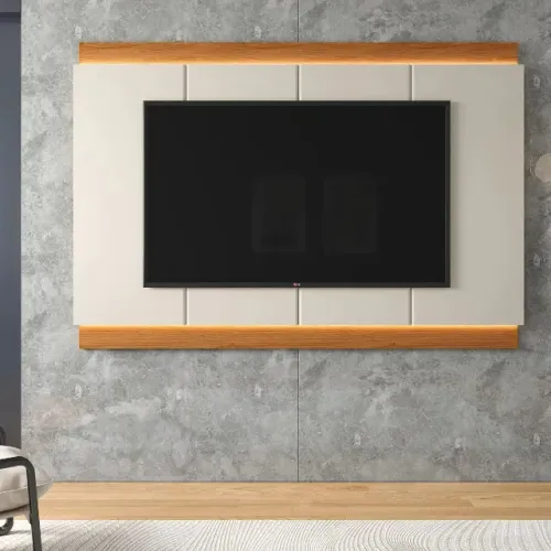 Rack Marrocos Lukaliam Móveis em Jequitibá - Painel Iluminado que Valoriza Sua TV até 75"