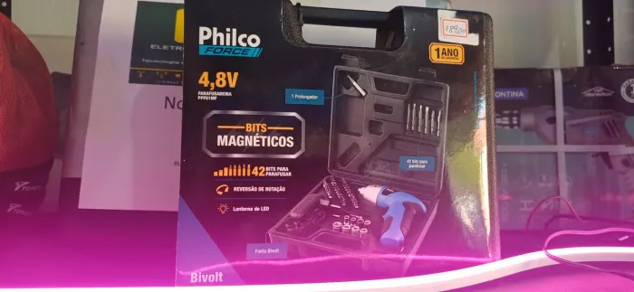 Parafusadeira Philco Force 4.8V com 42 Bits Magnéticos