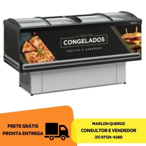Ilha para Congelados Gelopar vidro Curvo Nova
