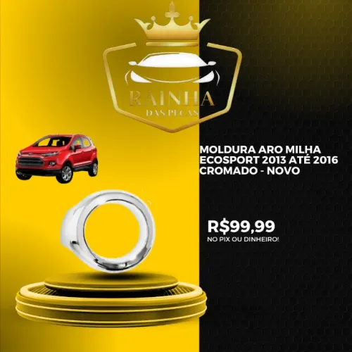 Moldura Aro Milha Ecosport 2013 até 2016 Cromado - NOVO