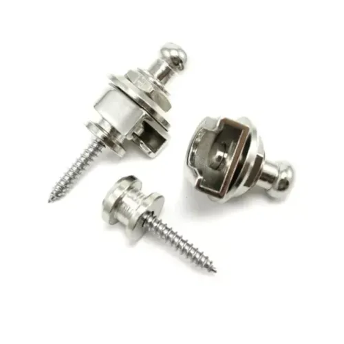 Par de Strap Lock Cromado Trava Correia Guitarra, Violão e Baixo