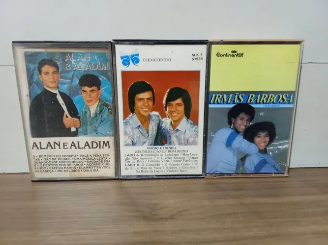 Fita cassete sertanejo irídio e Irineu + irmãs Barbosa + Alan e Aladim