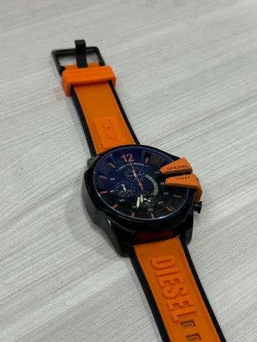 Relógio Diesel Masculino Esportivo - Pulseira Laranja - 54mm - Premium