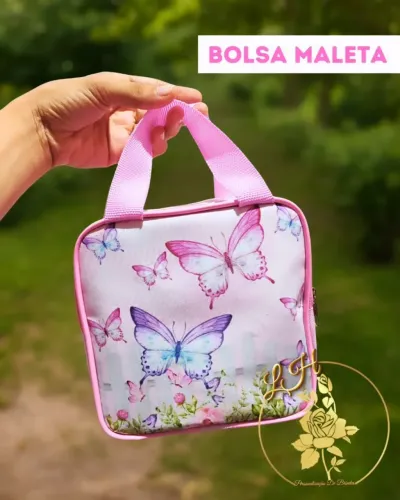 20 Bolsa Maleta Personalizada Jardim das Borboletas