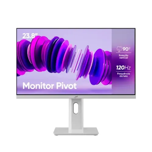 Monitor Rotativo VA Get 23.8 White Slim, Led, Full HD, 120Hz, 7ms, VA, OverDrive - WZetta