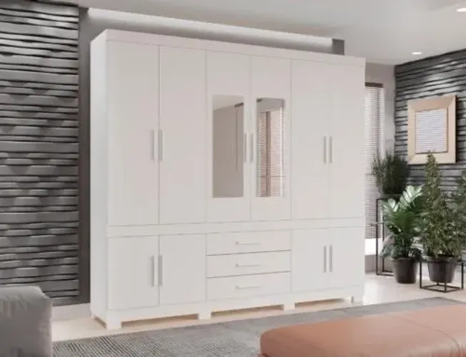 Guarda-Roupa Parma 10 portas com espelho l75