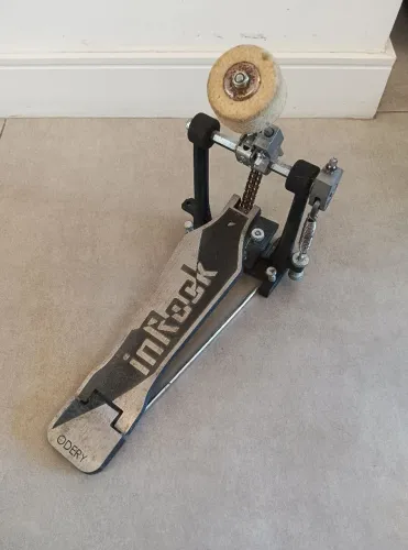 ## Pedal de bumbo single para bateria Odery Inrock, corrente dupla, totalmente funcional!