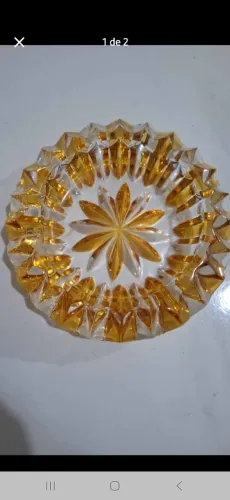 Cinzeiro em Cristal e Âmbar