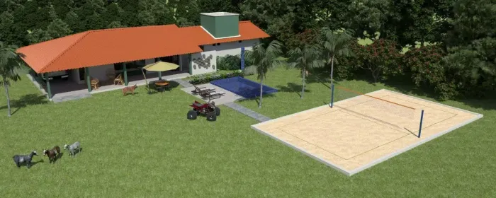 Chácara com belíssima casa mobiliada com piscina, Ipioca Ranch 2 km da praia