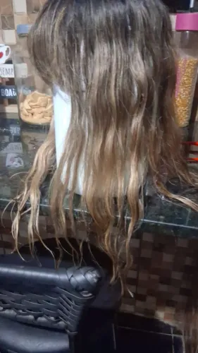 Vendo topo com franja cabelo humano 50 centímetros