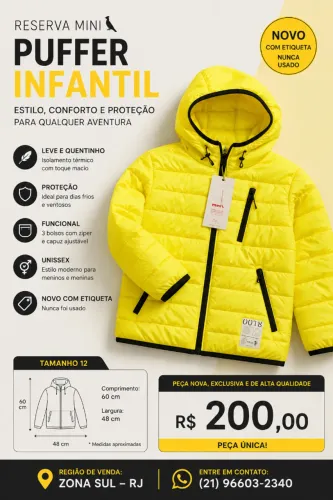 Casaco Puffer infantil