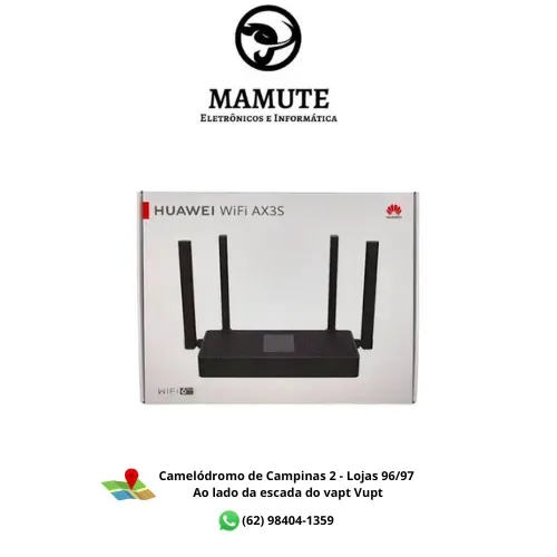 Roteador, Huawei Ax3S, Wi-Fi 6+, Easymesh, Hiconfig Preset