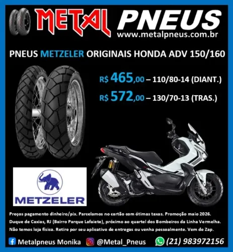 Pneu Moto Metzeler Honda ADV 150/160 Originais - Novos Com Garantia