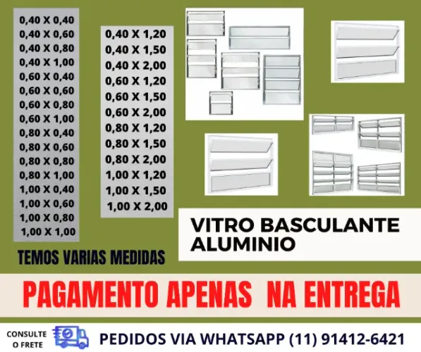 vitro basculante 60x80 aluminio branco - fretea combinar
