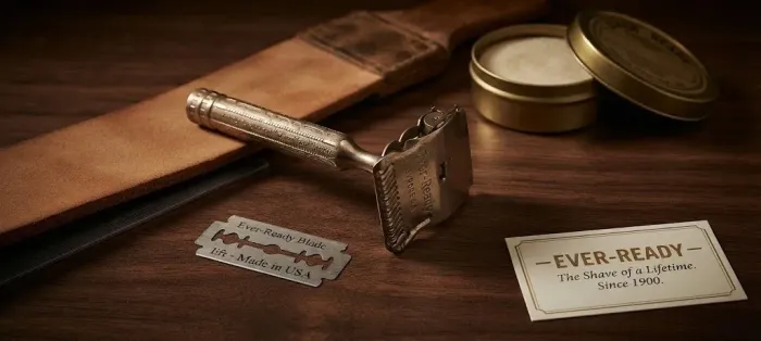 Barbeador Clássico Vintage Ever-Ready | Peça de Colecionador em Metal Original