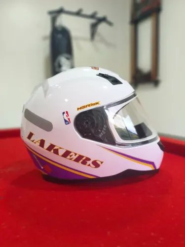 Capacete Norisk Ff391 Los Angeles Lakers Basquete Nba Branco