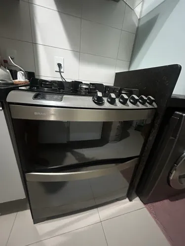 FOGÃO BRASTEMP 5 BOCAS DUPLO FORNO - INOX - FORNO ELÉTRICO E A GÁS