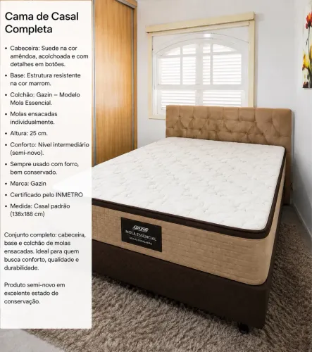 Cama casal com cabeceira completa