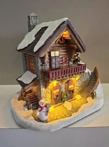 Enfeite Decorativo Natal Chalé Vila Natalina Iluminação LED