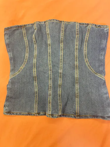Cropped jeans Lança Perfume tamanho P