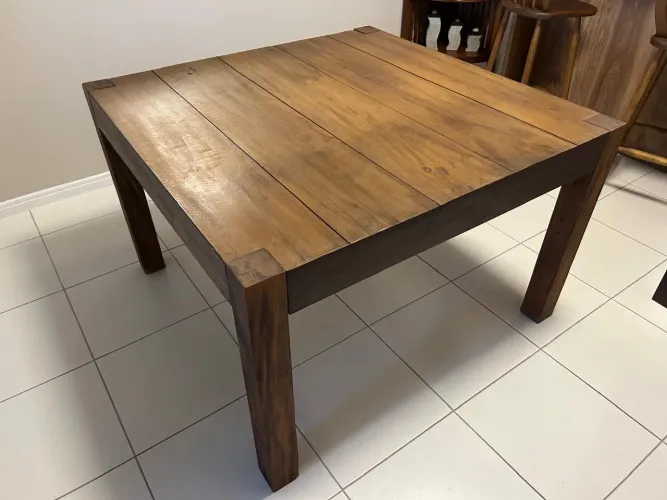 Mesa madeira rústica 1,20 X 1,20