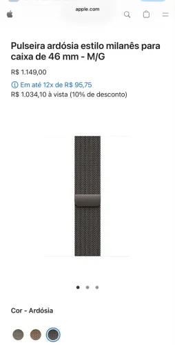 Pulseira Apple Watch milanês 46mm M/L (Nova)