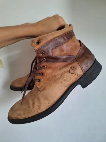 Coturno masculino couro legítimo