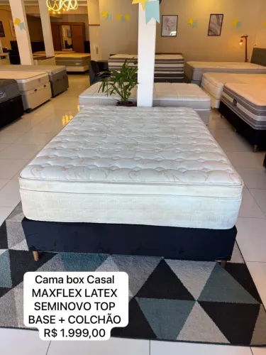Cama Box de Casal MAXFLEX LÁTEX SEMINOVO - ENTREGO