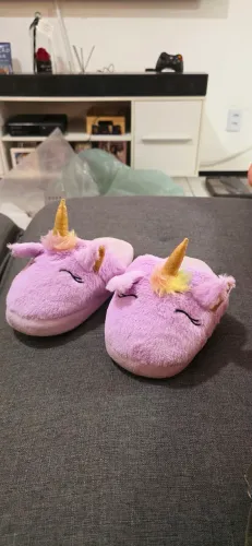 Pantufa unicórnio infantil
