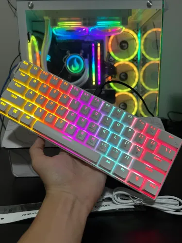 Teclado Gamer Nk61 Rgb Branco