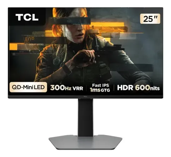 Monitor TCL 25 Polegadas QLED Mini LED Full HD G64 300Hz 1ms 25G64