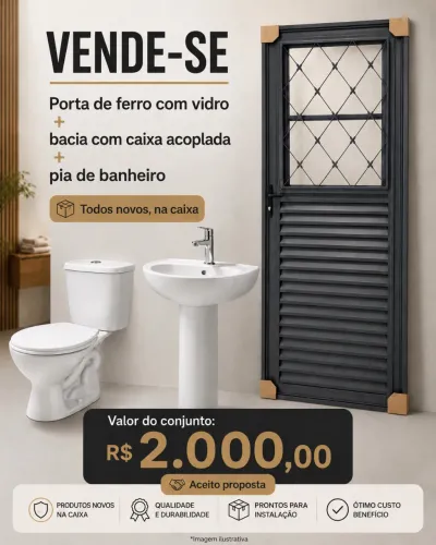 Porta e kit banheiro 