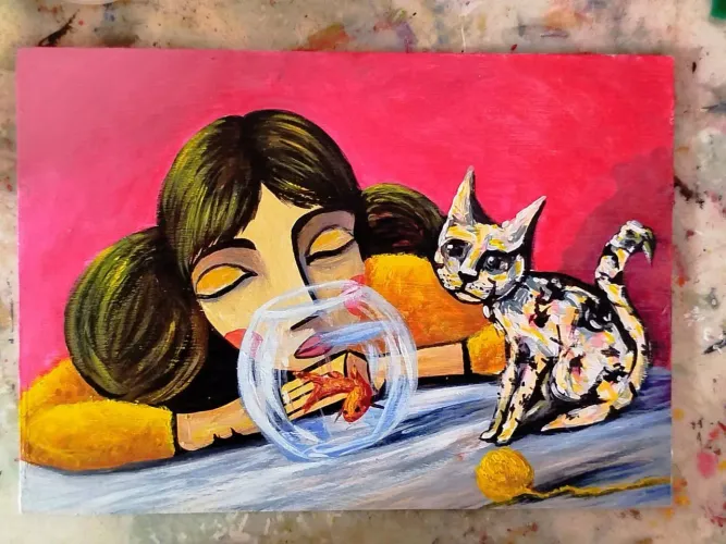 Pintura em tela19x28cm (pintura em madeira pra moldura ou colocar na parede)