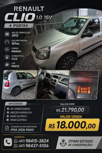Renault Clio Hi-flex 1.0 16V 5P 2012