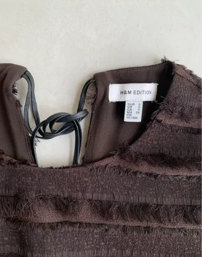 Colete H&M marrom de amarração - P