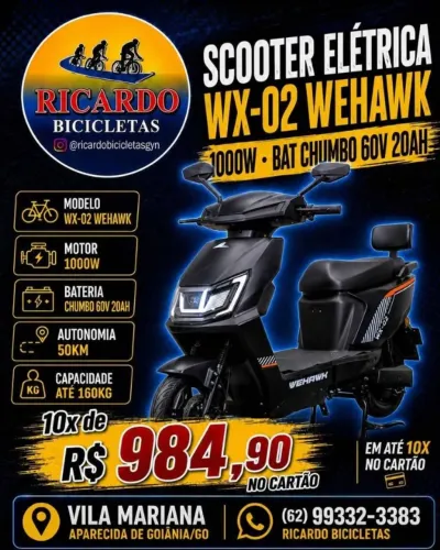 Scooter Elétrica WX-02 WEHAWK 1000W